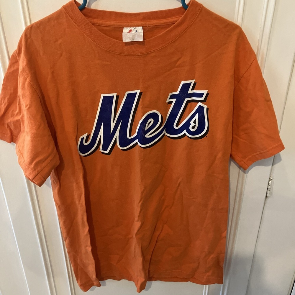 Vintage Majestic Mets Piazza T-shirt orange Medium